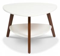 Стол журнальный CAROLL МДФ/дерево, 77*78*50 см, Белый (ножки орех) фото Стол журнальный CAROLL МДФ/дерево, 77*78*50 см, Белый (ножки орех). Фото №1
