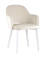 Стул Венера велюр кремовый ножки белые фото Стул Венера велюр кремовый ножки белые. Фото №1