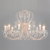 Подвесная люстра Eurosvet Alda 3305/12 белый с золотом/прозрачный хрусталь Strotskis фото Подвесная люстра Eurosvet Alda 3305/12 белый с золотом/прозрачный хрусталь Strotskis. Фото №1