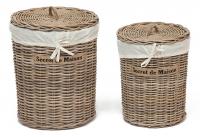 Корзина Secret De Maison Letti (набор из 2 штук) натуральный ротанг, D48*58/D38*49 см, Натуральный Кубу / Natural Kubu. Фото №1