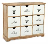 Комод с девятью ящиками цвет каркаса Натуральный / Белый с принтом. Фото №1