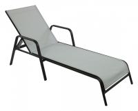 Шезлонг с регулируемой спинкой и подлокотниками NEAPOL Черный фото Шезлонг с регулируемой спинкой и подлокотниками NEAPOL Черный. Фото №1