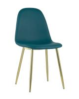 Стул Валенсия экокожа темно-зеленая золотые ножки