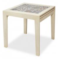 CT 3030 Kasablanca стол раскладной с плиткой дерево гевея/плитка, 73,5*73,5*75+73,5см , античный белый, рисунок - марокко фото CT 3030 Kasablanca стол раскладной с плиткой дерево гевея/плитка, 73,5*73,5*75+73,5см , античный белый, рисунок - марокко. Фото №1