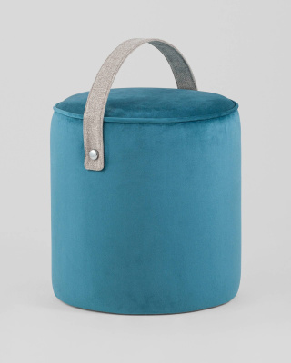 Пуф Джерри велюр темно-бирюзовый. Фото