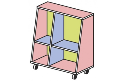 Тумба мобильная с открытыми полками Силуэт. Фото