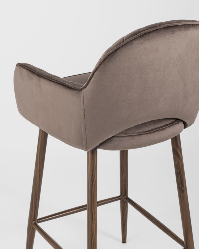 Стул полубарный Венера диамант велюр коричневый. Фото №8