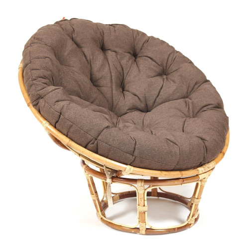 Кресло из ротанга Папасан Эко Скин (Papasan Eco Skin 23/01) + Подушка (ткань, коричневый) фото Кресло из ротанга Папасан Эко Скин (Papasan Eco Skin 23/01) + Подушка (ткань, коричневый). Фото №1