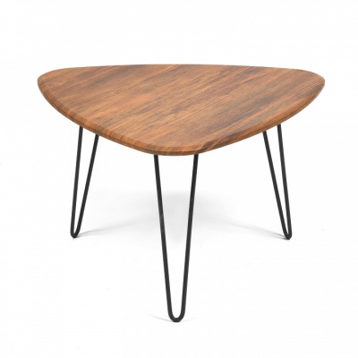 Стол журнальный SODUS МДФ/металл, 70*73*45 см, Дуб Американский (ножки черные). Фото