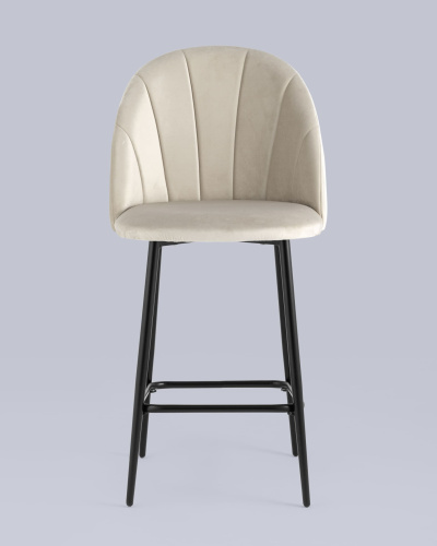 Стул полубарный Логан велюр бежевый. Фото №4