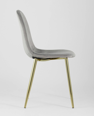 Стул Валенсия велюр серый золотые ножки. Фото №5