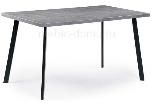 Стол деревянный Тринити Лофт 140 25 мм бетон / черный матовый. Фото №1