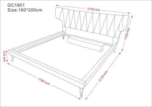 Кровать 1801 серая. Фото №13