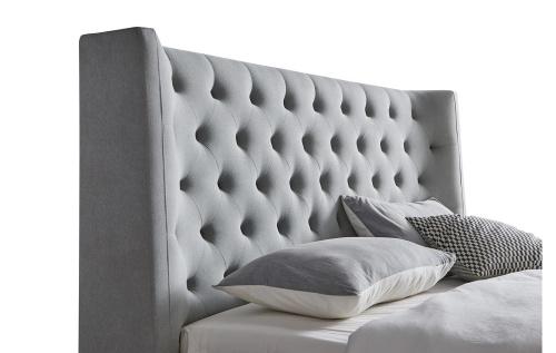 Кровать GC1726 серая с ящиком для белья. Фото №9