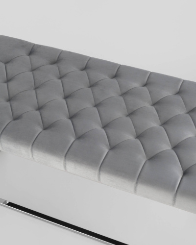 Банкетка ИНСИГНИЯ велюр серый сталь серебро. Фото №6