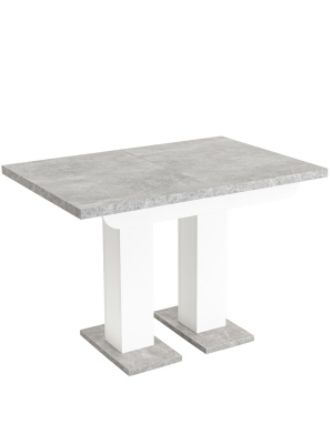 Стол Clyde 110-168*75 бетон/белый. Фото