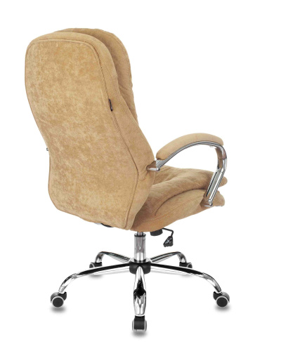 Кресло руководителя Бюрократ T-9950SL Fabric горчичный Velvet 73 крестовина металл хром. Фото №6
