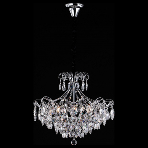 Подвесная люстра Eurosvet Crystal 10080/6 хром/прозрачный хрусталь Strotskis. Фото №2