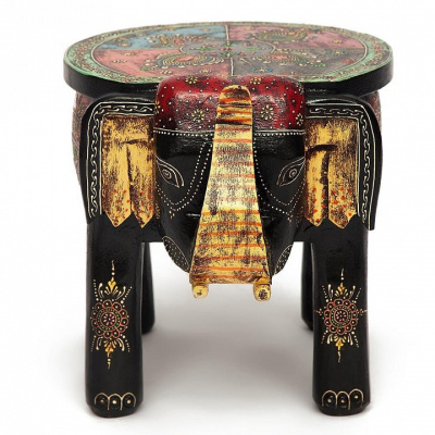 Столик Secret De Maison SLON ( mod. ET-001) дерево, 44х44х44см, этническая роспись. Фото