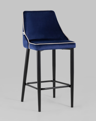 Стул полубарный Коби велюр синий фото Стул полубарный Коби велюр синий. Фото №3
