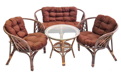 Комплект Багама с диваном и коричневыми подушками. Фото №5