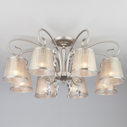 Потолочная люстра Eurosvet Liona 60065/8 серебро. Фото №1