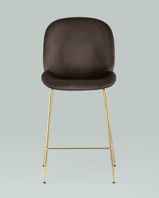 Стул полубарный Beetle со спинкой коричневый. Фото