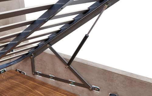 Кровать 1726 BEIGE бежевая с ящиком для белья. Фото №18