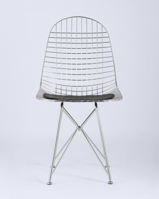 Стул обеденный Eiffel хромированный с черной подушкой. Фото №5