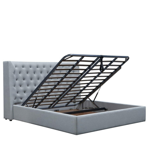 Кровать GC1726 серая с ящиком для белья. Фото №1