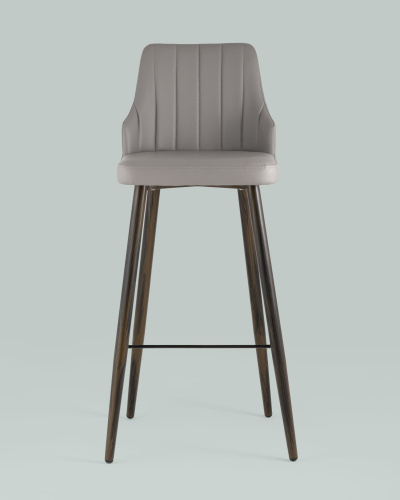 Стул барный Коналл экокожа серый. Фото №5