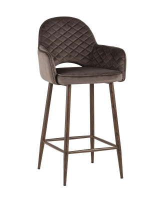 Стул полубарный Венера диамант велюр коричневый. Фото №2