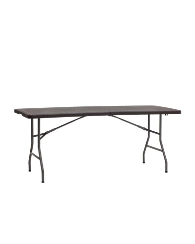 Стол складной чемодан пластиковый Кейт 180 коричневый. Фото №1