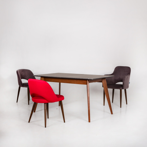 Стол Лунд раскладной 140-180 ОРЕХ-Мрамор Графит. Фото №9