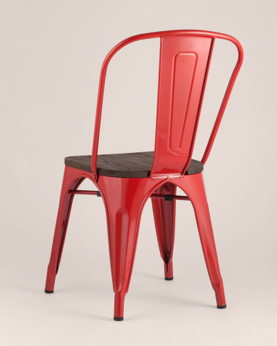 Стул TOLIX WOOD красный глянцевый. Фото №6