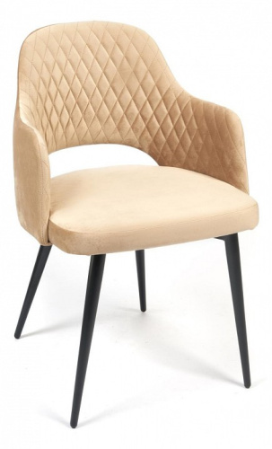 Кресло VALKYRIA (mod. 711) ткань/металл, 55х55х80 см, высота до сиденья 48 см, бежевый barkhat 5/черный (поставляется по 4 шт). Фото №1