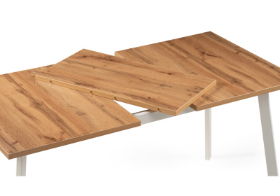 Стол деревянный Стол раскладной Колон Лофт 120 25 мм дуб вотан / белый матовый. Фото №4