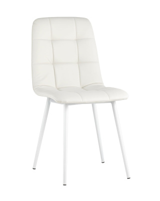 Стул Oliver экокожа белый белые ножки. Фото