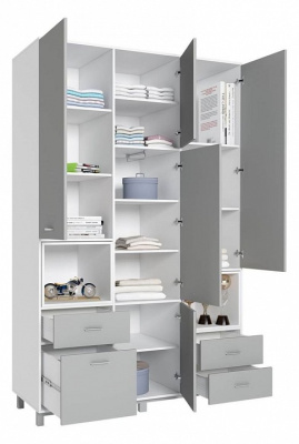 Шкаф комбинированный Polini kids Mirum 2330, белый. Фото №3