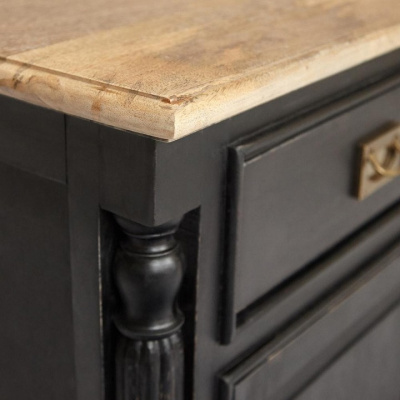 Комод Secret de Maison BLACK LABEL (mod. WA-0028) дерево акация, манго, мдф, 163х47х93см, черный/натуральный. Фото