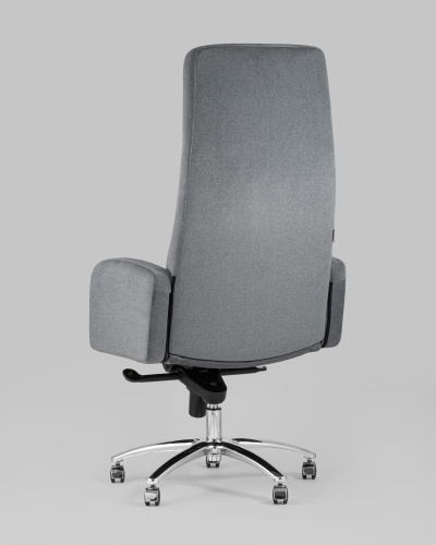 Кресло руководителя Лестер микровелюр темно-серый. Фото №7