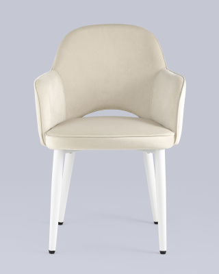 Стул Венера велюр кремовый ножки белые фото Стул Венера велюр кремовый ножки белые. Фото №5