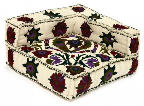 Модуль мягкий угловой  Secret De Maison MAHARAJA (mod. 10235) cotton canvas sujani, 80х80х43см, белый с цветами. Фото №1