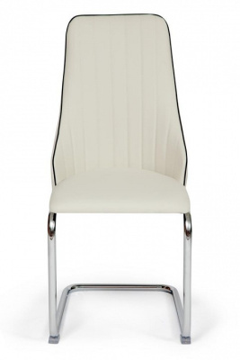 Стул FRATELLI ( mod.8415 ) металл/экокожа, 44х62х97х47см, хром/слоновая кость/пепельно-коричневый(окантовка) (поставляется только по 4 шт). Фото №2