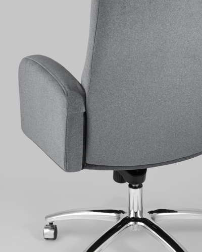 Кресло руководителя Лансет микровелюр темно-серый. Фото №8