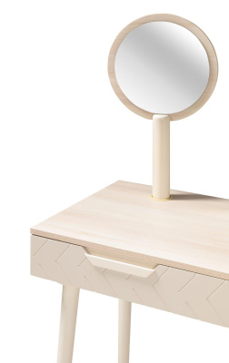 Зеркало для стола туалетного Сканди Жемчужно-белый. Фото