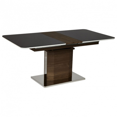 Стол RADCLIFFE( Mod. EDT-VG002) мдф high glossy, закаленное стекло, 140/170х90х75см, коричневый, стекло черное. Фото №2
