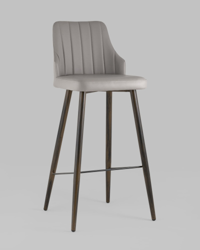 Стул барный Коналл экокожа серый. Фото №3