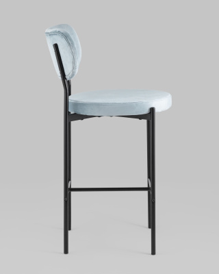 Стул полубарный Барбара велюр серо-голубой. Фото