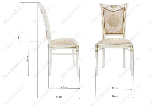 Стул деревянный Mariano молочный патина. Фото №11